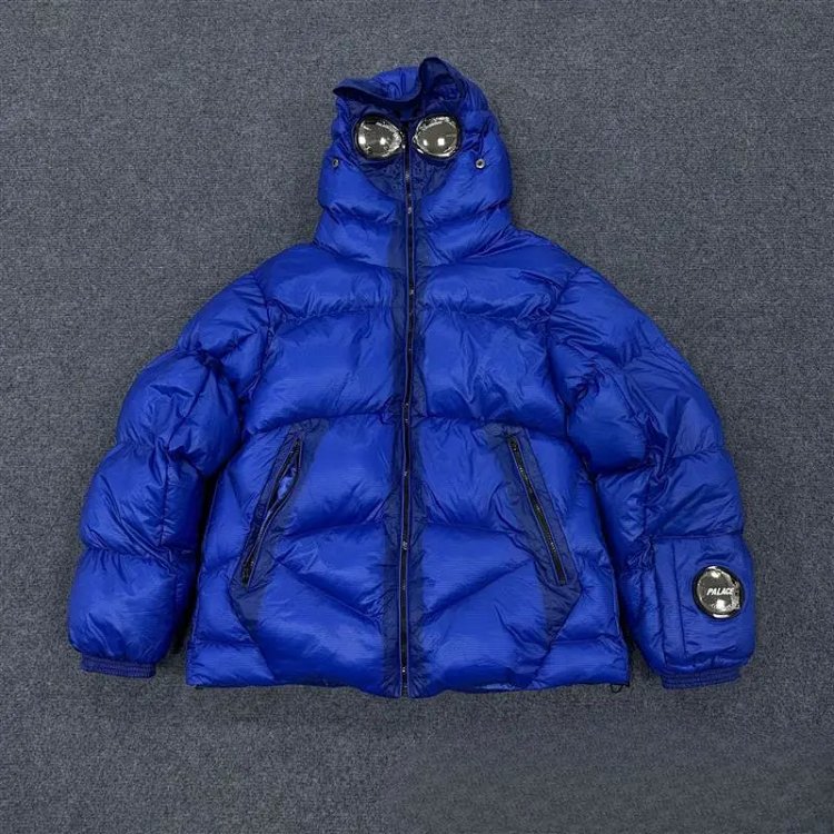 Palace x CP Company puffa jacket, bright cobalt