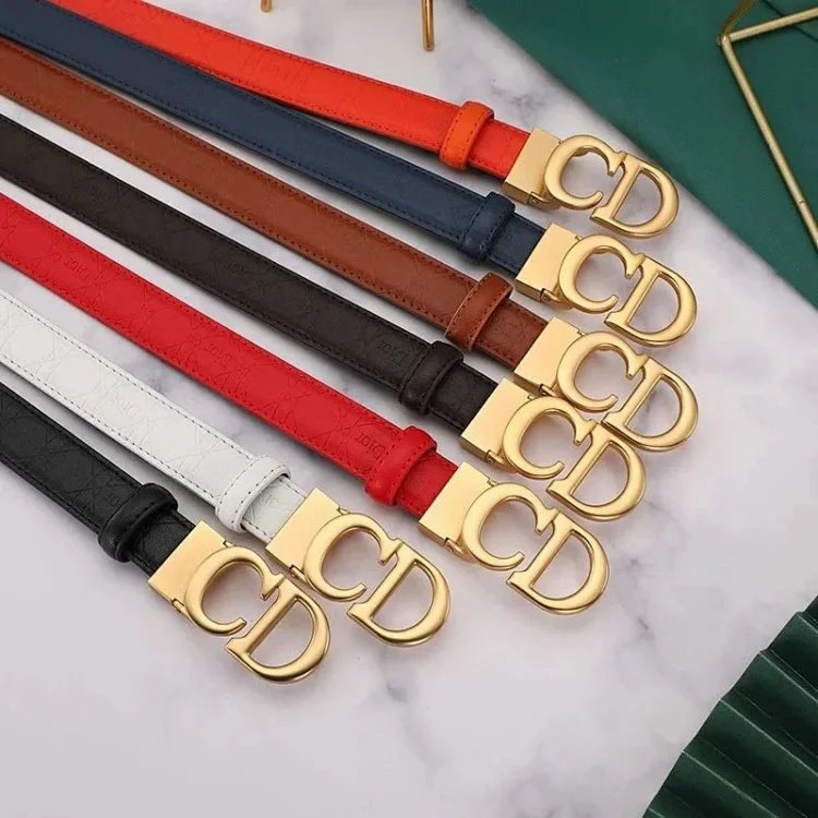 Dior Leather Belt - Black, White, Red, Brown, Navy - Mise