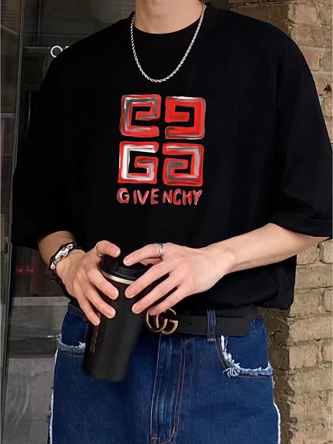 Givenchy Graphic Logo Hoodie in Black | Signature Print Cotton Blend Pullover