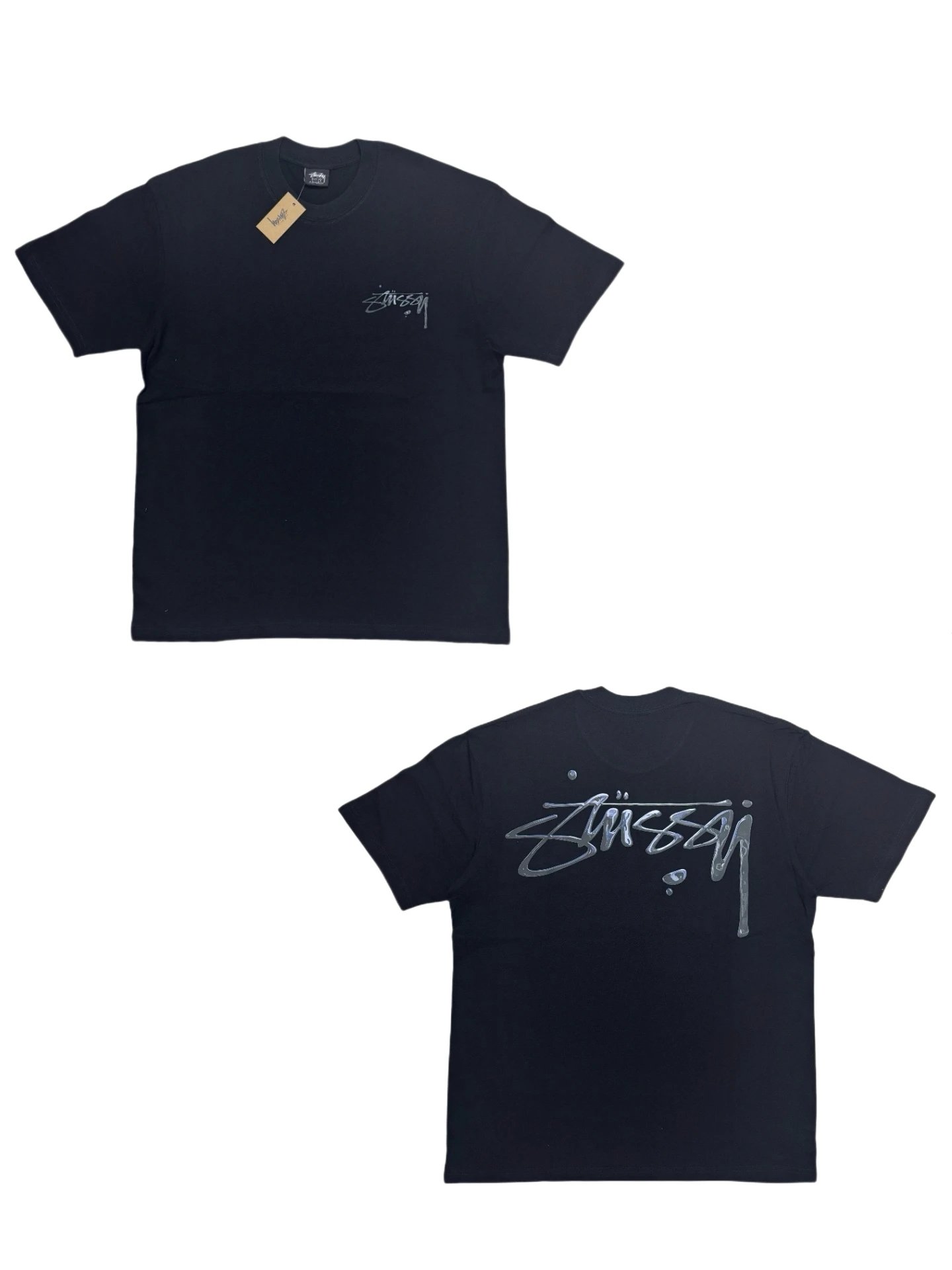  Graphic Print Oversized Tee Black