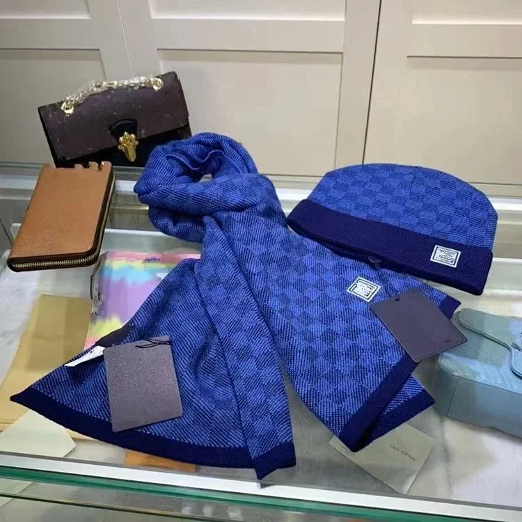 Herschel Scarf and Beanie Set Blue Mise