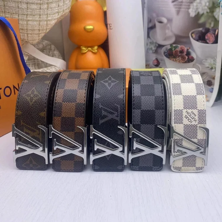 Louis Vuitton LV Leather Belt Brown Black White Mise