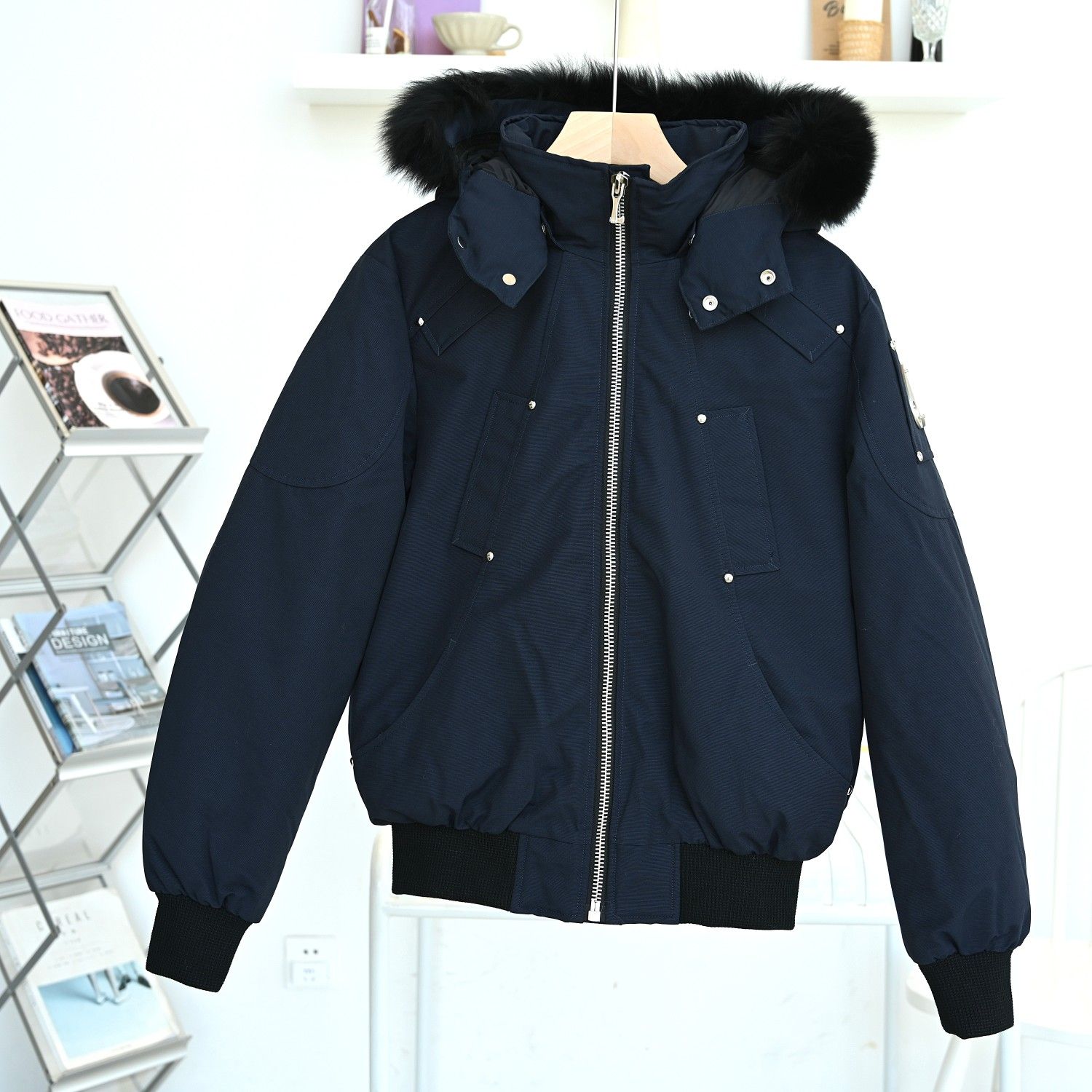 Men's Deep Blue Cropped Jacket | Moose Knuckles