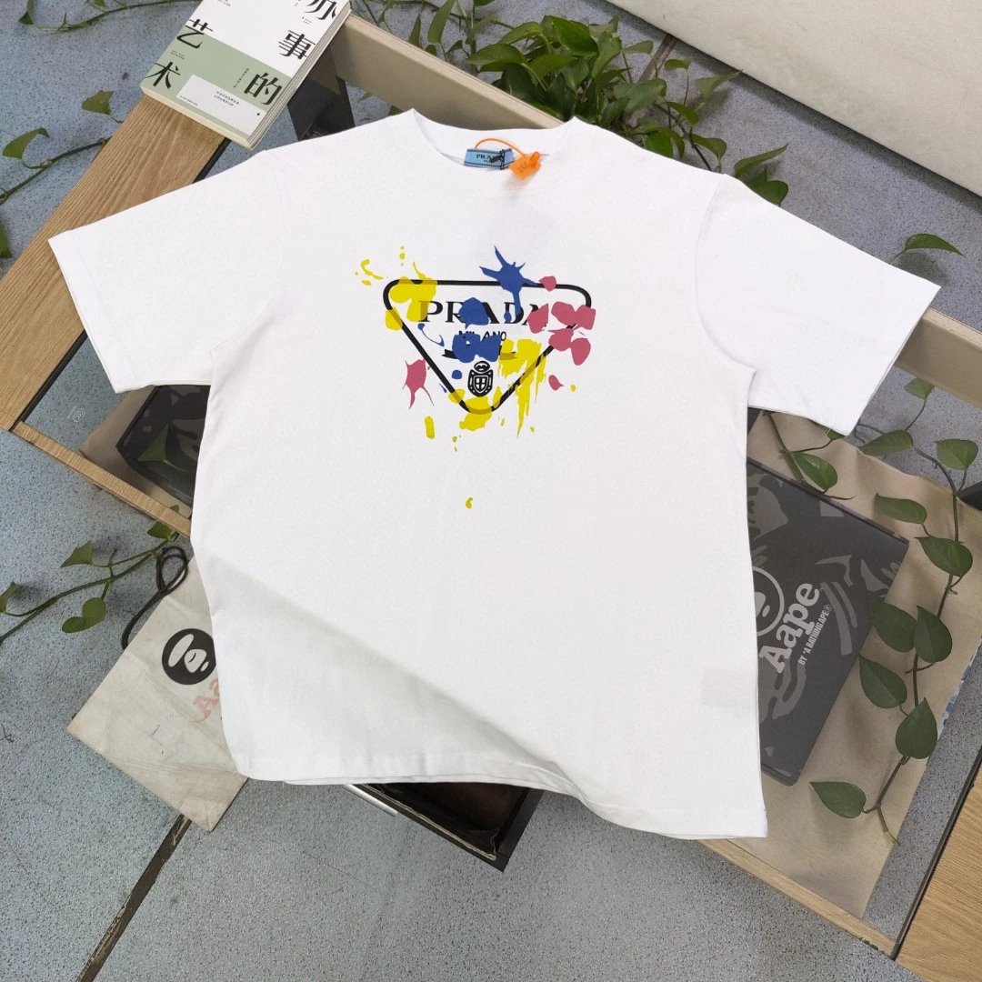 prada printed white T-Shirt