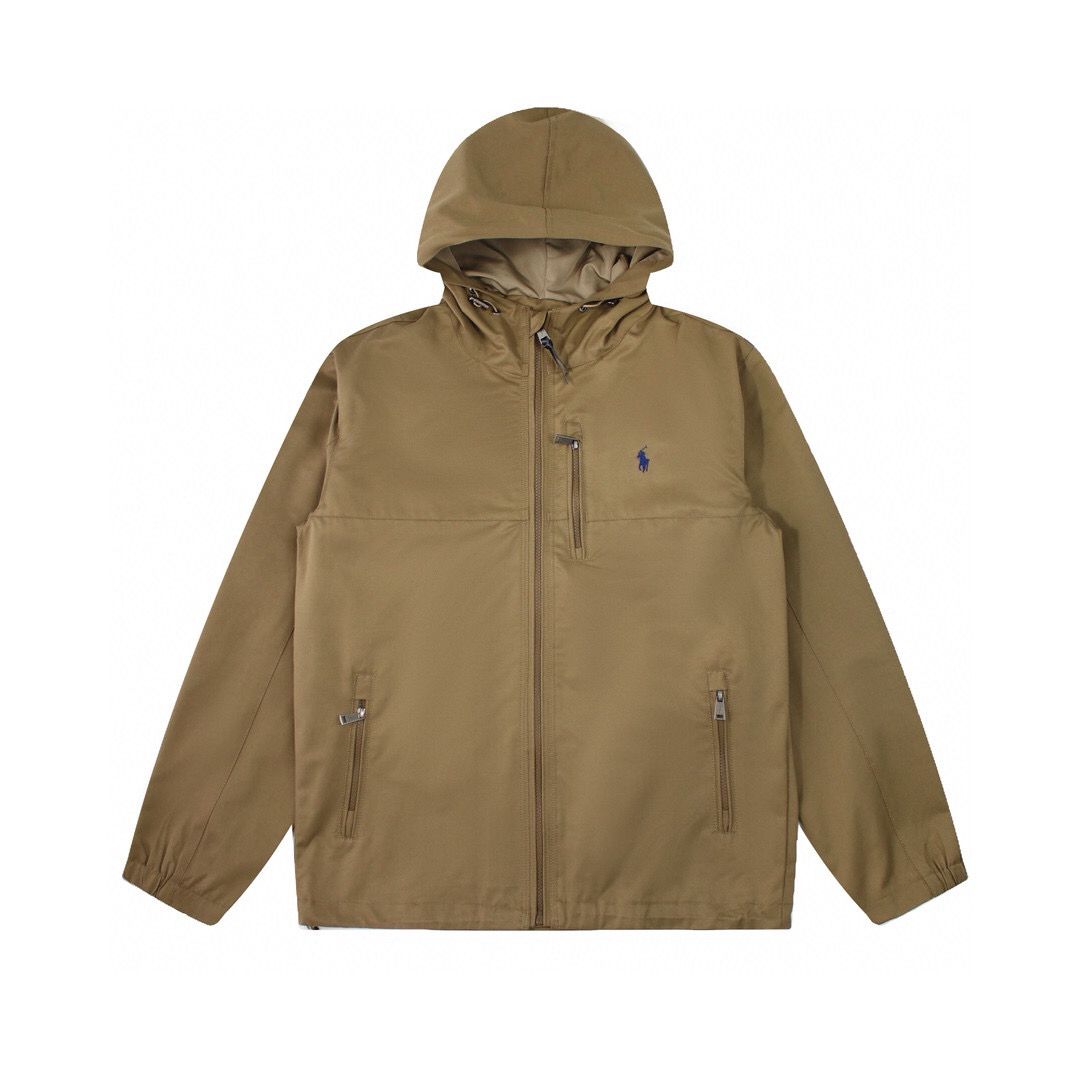Ralph Lauren Khaki Waterproof Hardshell Jacket with Pony Logo