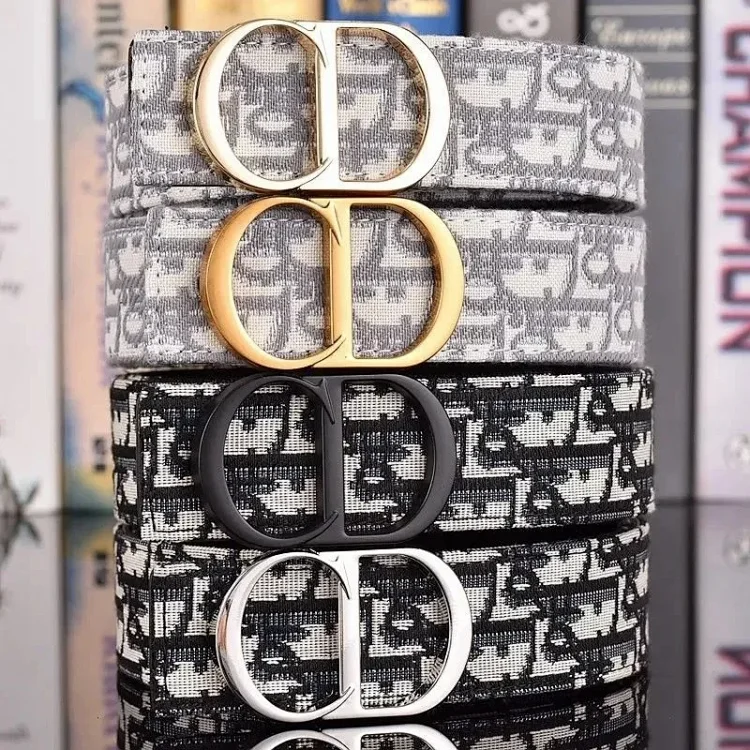 September Wardrobe Refresh - Women's belts, double D logo buckle, gray/black monogram