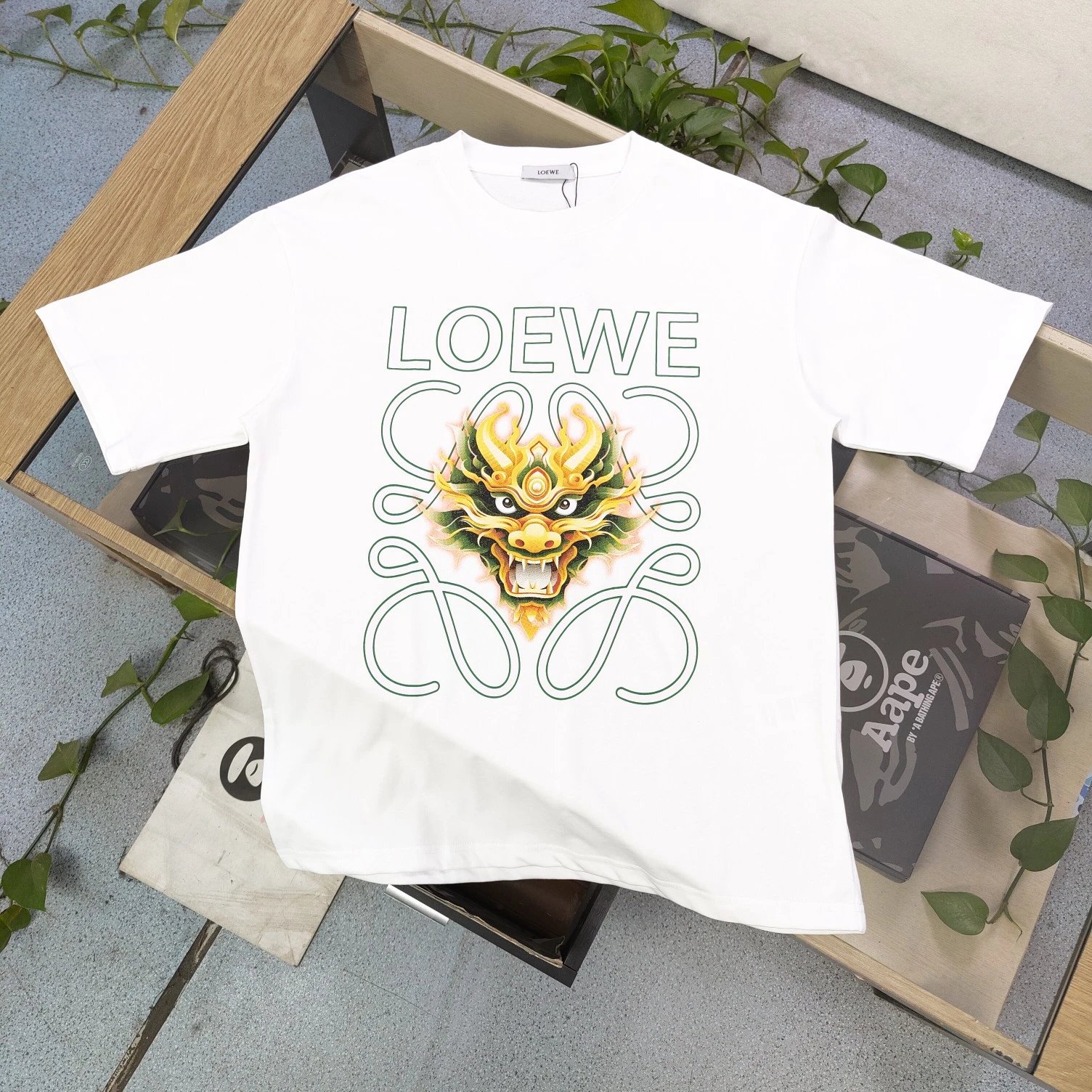 Loewe Blue Box Tee with Dragon Graphic